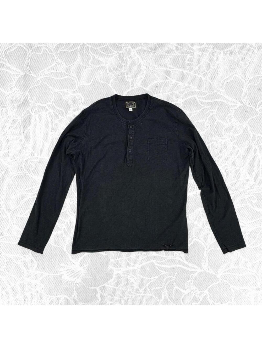 Diesel Vintage Black Long Sleeve Henley - XL